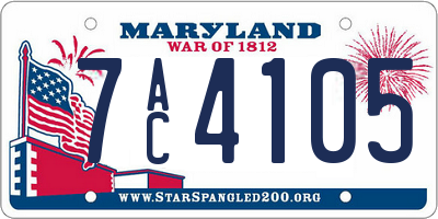 MD license plate 7AC4105