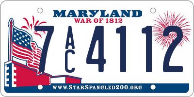 MD license plate 7AC4112