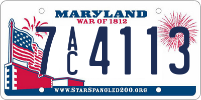 MD license plate 7AC4113