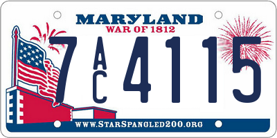 MD license plate 7AC4115