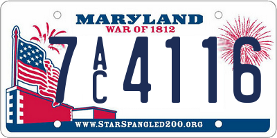 MD license plate 7AC4116