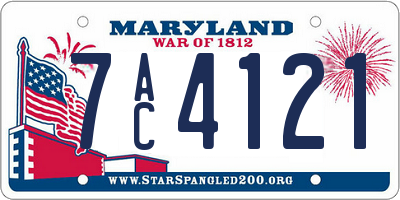 MD license plate 7AC4121
