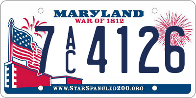 MD license plate 7AC4126