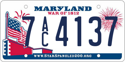 MD license plate 7AC4137
