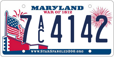 MD license plate 7AC4142