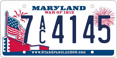 MD license plate 7AC4145