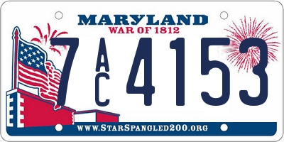 MD license plate 7AC4153