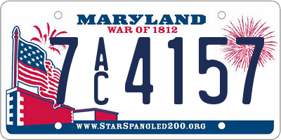 MD license plate 7AC4157