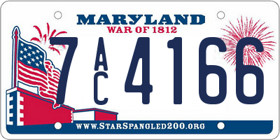 MD license plate 7AC4166