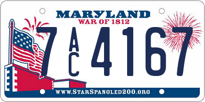 MD license plate 7AC4167
