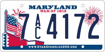 MD license plate 7AC4172