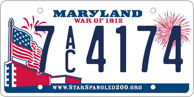 MD license plate 7AC4174