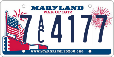 MD license plate 7AC4177