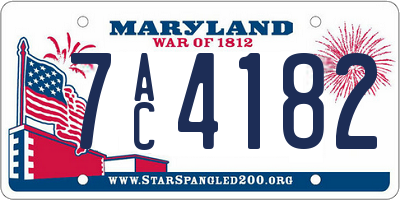 MD license plate 7AC4182