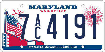 MD license plate 7AC4191