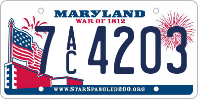 MD license plate 7AC4203