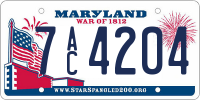 MD license plate 7AC4204