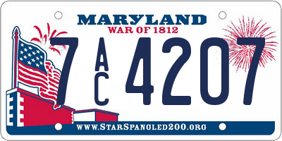 MD license plate 7AC4207