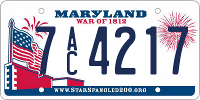 MD license plate 7AC4217