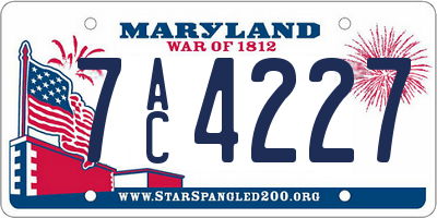 MD license plate 7AC4227