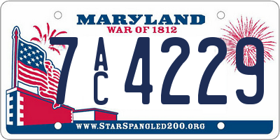 MD license plate 7AC4229
