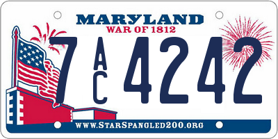 MD license plate 7AC4242