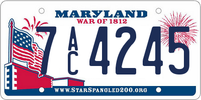 MD license plate 7AC4245