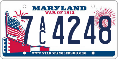 MD license plate 7AC4248