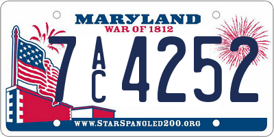 MD license plate 7AC4252