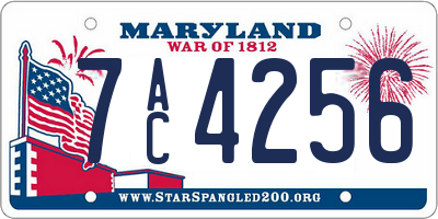 MD license plate 7AC4256