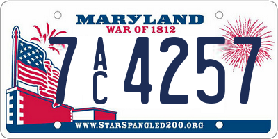 MD license plate 7AC4257