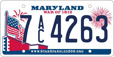 MD license plate 7AC4263