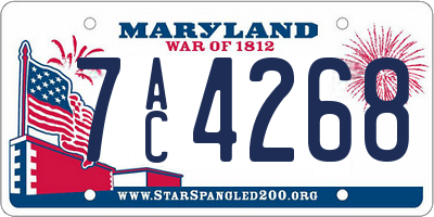 MD license plate 7AC4268