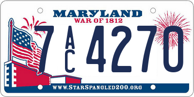 MD license plate 7AC4270