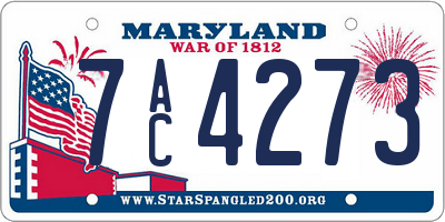 MD license plate 7AC4273