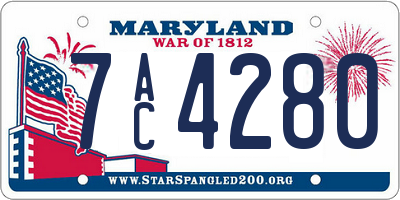 MD license plate 7AC4280
