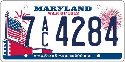MD license plate 7AC4284