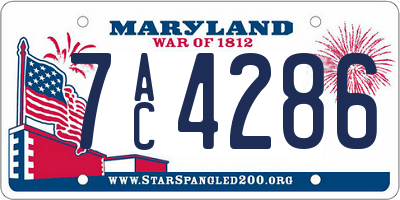 MD license plate 7AC4286