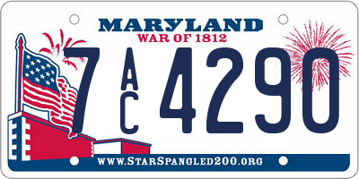 MD license plate 7AC4290