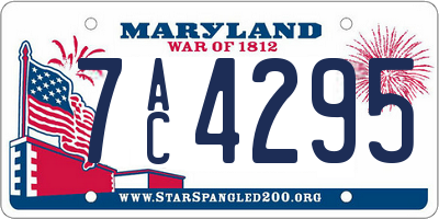 MD license plate 7AC4295