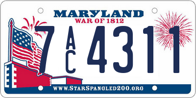 MD license plate 7AC4311