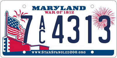 MD license plate 7AC4313