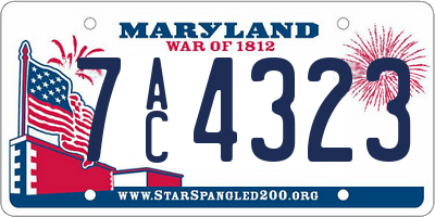MD license plate 7AC4323