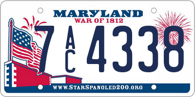 MD license plate 7AC4338