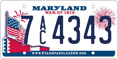 MD license plate 7AC4343