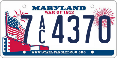 MD license plate 7AC4370