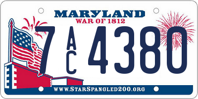 MD license plate 7AC4380