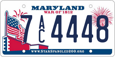 MD license plate 7AC4448