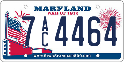 MD license plate 7AC4464
