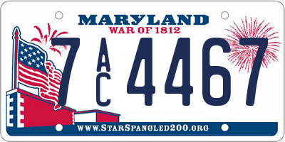 MD license plate 7AC4467